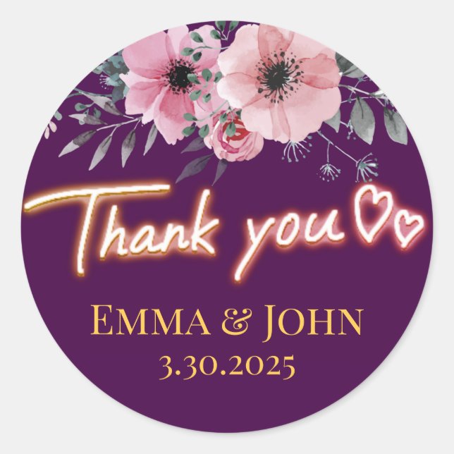 Thank You Personalised Sticker (Front)