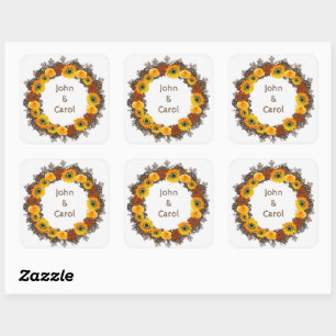 Thank You Personalized Flowers Postage Square Sticker