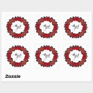 Thank You Personalized Flowers Postage Square Sticker