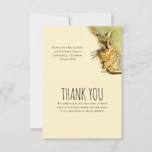 Thank You Pet Care Small Business Tabby Watercolor Card