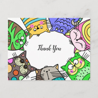 Thank You Pet Cat Frame Postcard