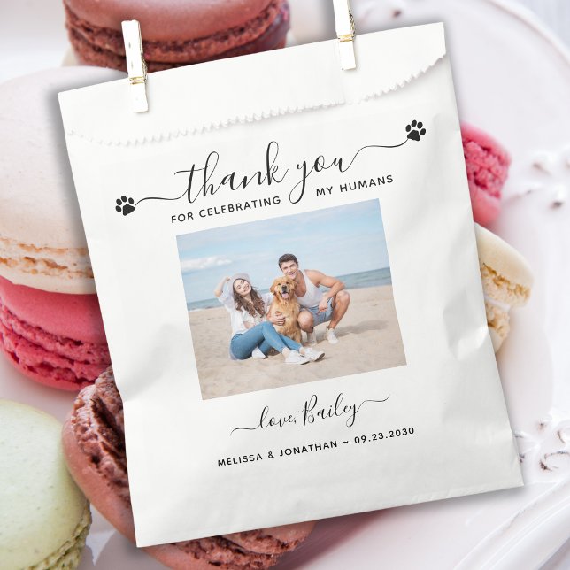 Thank You Pet Photo Dog Treat Wedding Doggie Favour Bag (Creator Uploaded)