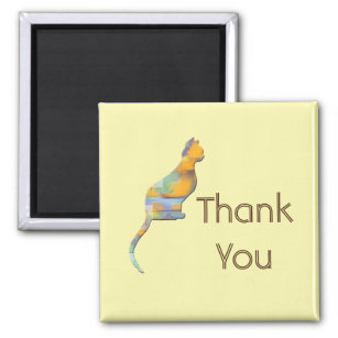 Thank You Pet Sitter Kitty Colour Block Sitting Ca Magnet