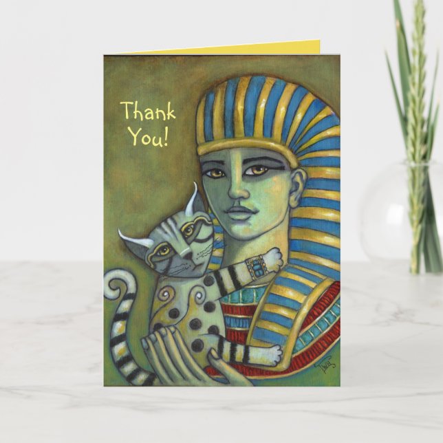 Thank You! Pharaoh and Cat Card (Front)