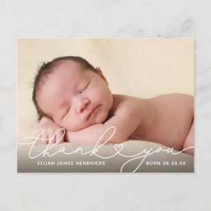 Thank You Photo Baby Announcement Postcard