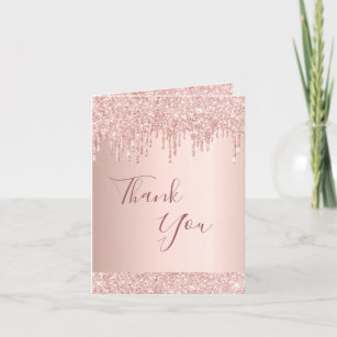 Thank you photo birthday rose gold glitter girl