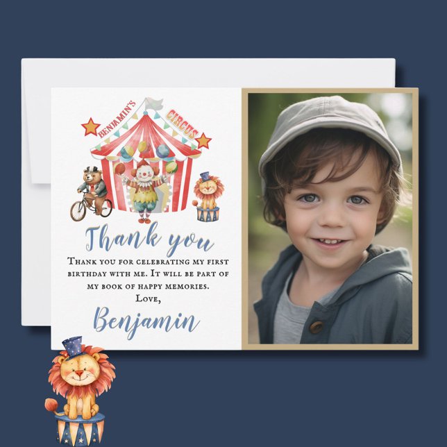 Thank You Photo Boy Circus Carnival Theme Birthday (Creator Uploaded)