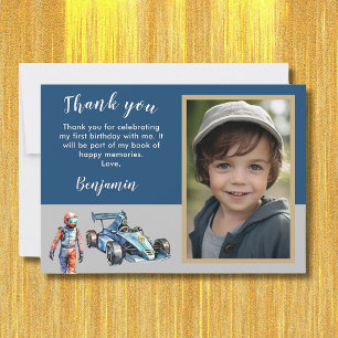 Thank you Photo Boy Race 5th Birthday Card
