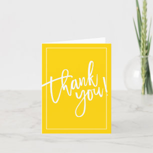 THANK YOU PHOTO CARD bold hand lettered yellow