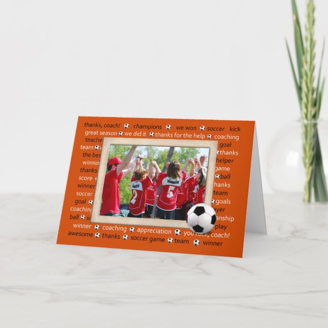 Thank you photo card for Soccer Coach (Front)