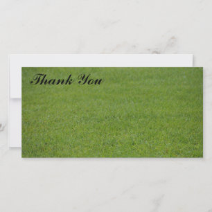 Thank You photo card - green grass