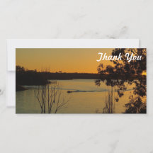 Thank You photo card - Lake Monduran sunset