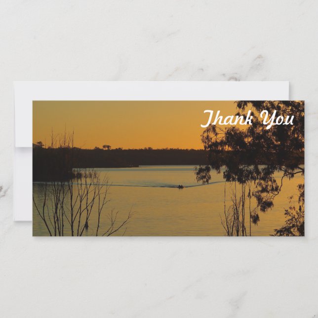 Thank You photo card - Lake Monduran sunset (Front)