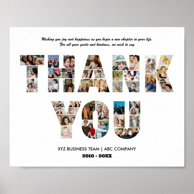 Thank You Photo Collage Coworker Farewell Retired Poster (Front)