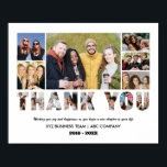 Thank You Photo Collage Farewell Retirement Party Poster<br><div class="desc">Personalised Thank You Photo Collage for retired colleague, co-worker, team manager or boss. This customisable photo gift is also perfect as a farewell keepsake for teacher, coach or friends leaving. This custom template is a unique and meaningful goodbye gift that captures the precious moments and memories shared together. The design...</div>