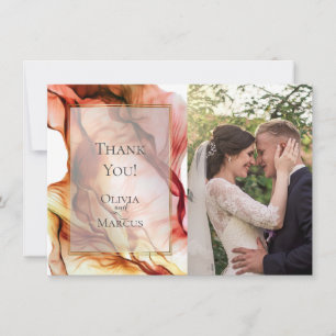 THANK YOU    PHOTO FRAME Autumn Colours Abstract 5 Card