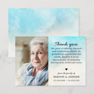 Thank You Photo Funeral Sympathy Grief Loss Card