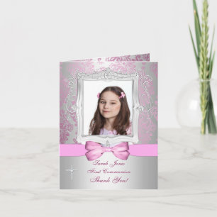 Thank You photo girl Communion Card
