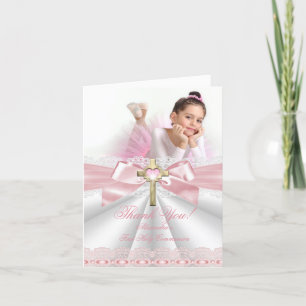 Thank You photo girl First Communion Card