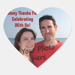 Thank You Photo Heart Stickers