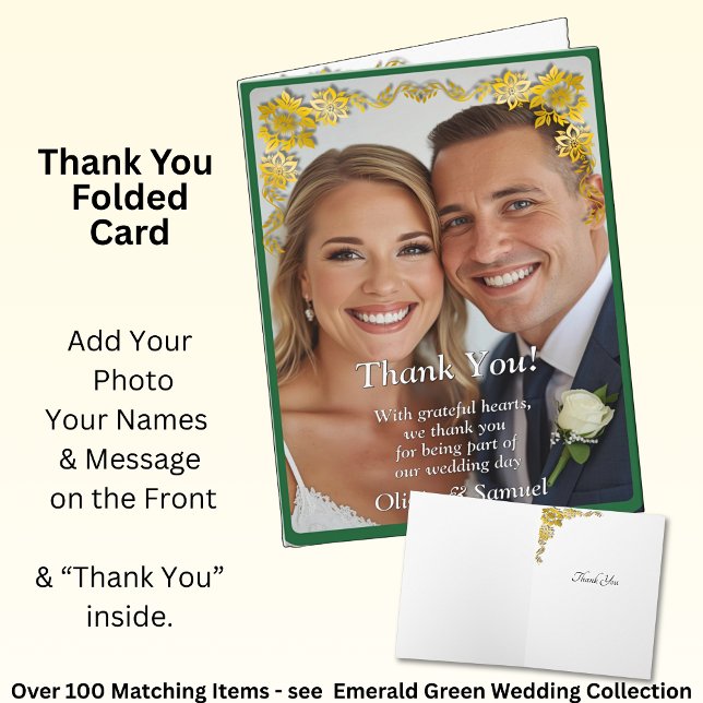 Thank You - Photo on Emerald Green & Gold (Creator Uploaded)