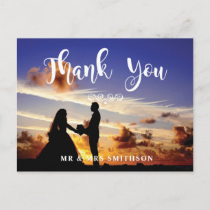 Thank You Photo Wedding Card Couples Postcard
