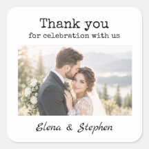 Thank you Photo Wedding stickers