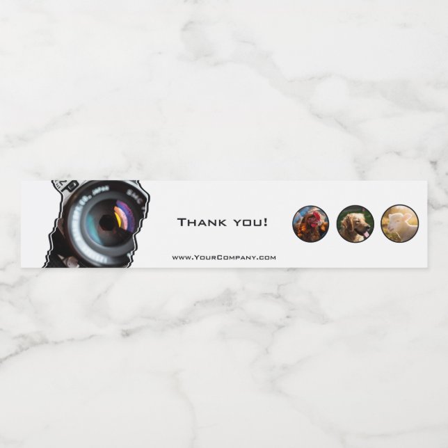Thank You Photographer White-Black Water Bottle La Label (Single Label)