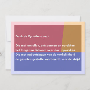 Thank you Physiotherapist Card
