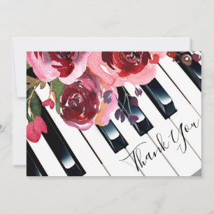 thank you piano watercolor floral