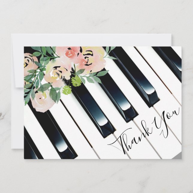 thank you piano watercolor flowers (Front)