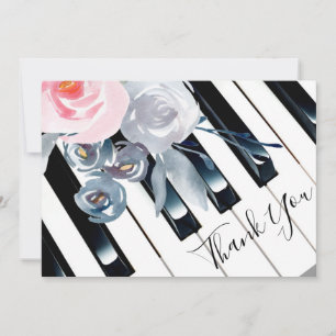 thank you piano watercolor flowers decor