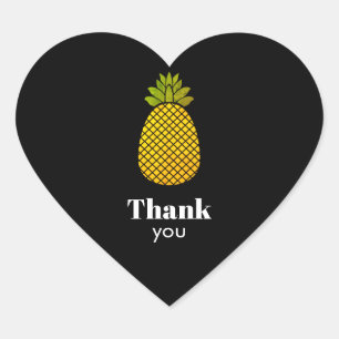 Thank you Pineapple Heart Sticker