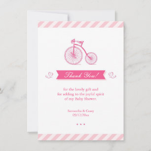 Thank You Pink Baby Shower Card