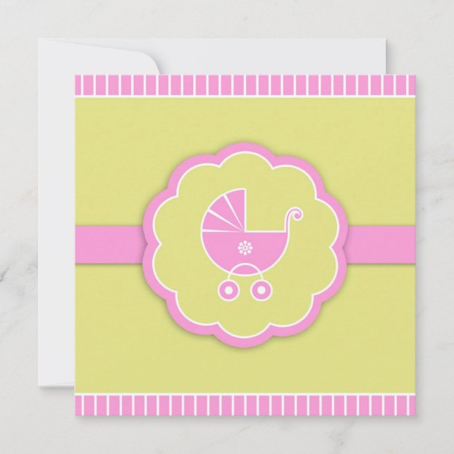 Thank You Pink Baby Shower Flat Card (Front)