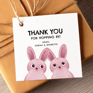 Thank you pink bunnies favour tags