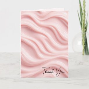 Thank You Pink Cream Abstract Design Card