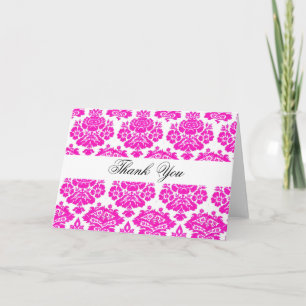 Thank you,pink damask you card