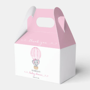 Thank You Pink Elephant Baby Girl Shower Favour Box
