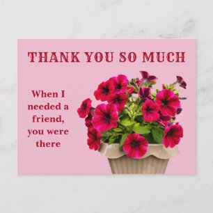 Thank You Pink Floral Postcard