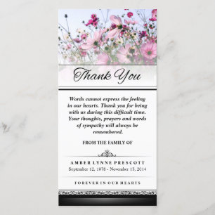 Thank You Pink Flower Field Words Cannot Express Card