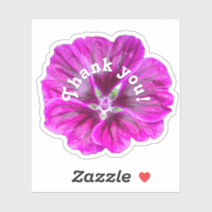 Thank you pink flower purple blossom sticker