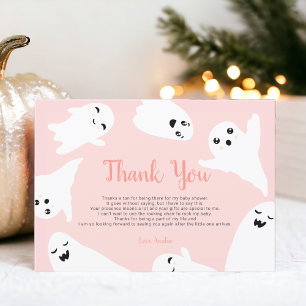 Thank you Pink Halloween ghosts baby shower