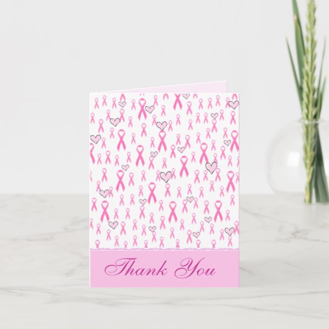 Thank You,Pink Ribbons-I Care!_ You Card (Front)