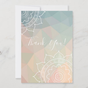 Thank you pink romantic geometric pastel card