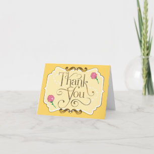 THANK YOU Pink Rose Be our Guest Set Folding Card