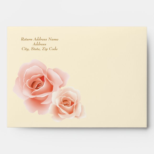 Thank You . Pink Roses Custom Envelopes (Front)