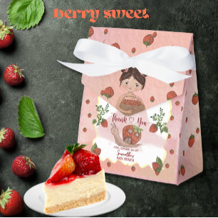 Thank You" Pink Strawberry Baby Shower Favour Box