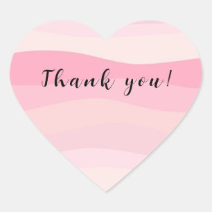 Thank You Pink Striped Stickers