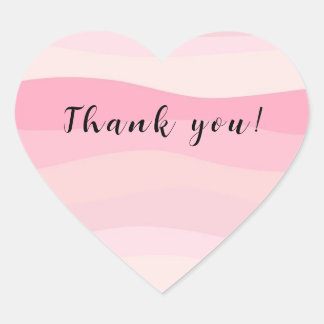 Thank You Pink Striped Stickers